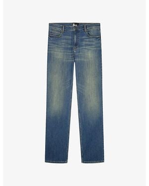 The Kooples Slim-Leg Faded-Wash Denim Jeans - Blue