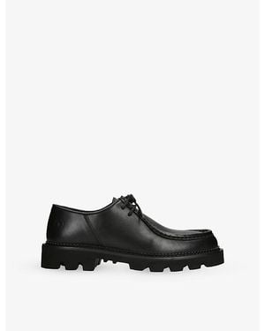 Collegium Moc-Toe Leather Derby Shoes - Black