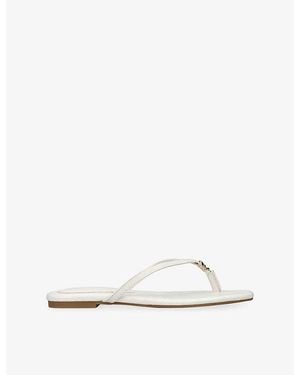 Steve Madden Maliyah Flat Leather Sandals - White