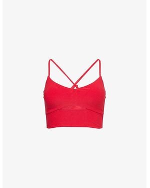 Alo Yoga Alosoft Highlight Bra Stretch-Woven Tank Top - Red