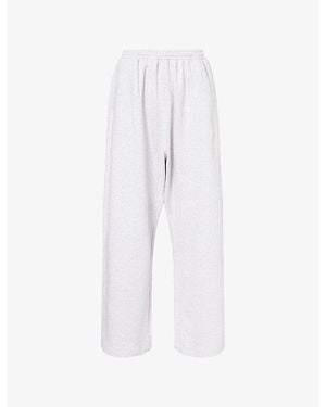 Acne Studios Brand-Embroidery Wide-Leg Cotton-Blend Jogging Bottoms - White