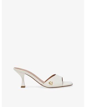 Maje Charm-Embellished Heeled Leather Mules - White