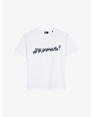 The Kooples Logo-Print Short-Sleeve Cotton T-Shirt - White