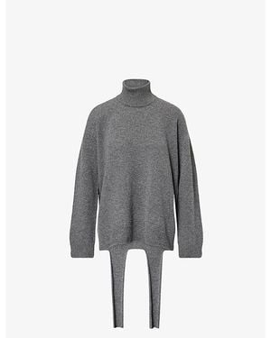 Issey Miyake Backpack Knit High-Neck Wool Jumper - Grey