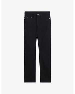 Sandro Straight Slim-Fit Mid-Rise Stretch-Denim Jeans - Black