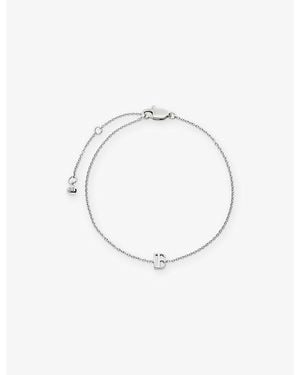 Monica Vinader Initial B 925 Sterling Chain Bracelet - White