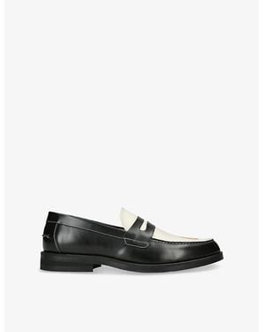Duke & Dexter Wilde Pin Up Leather Penny Loafers - Black