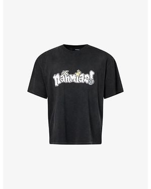 NAHMIAS Boardwalk Logo-Print Boxy Cotton-Jersey T-Shirt - Black