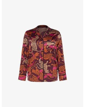 Savage x Fenty Satin Ever After Satin Pyjama Shirt - Red