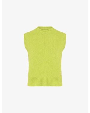 OMNES Riri Logo-Patch Knitted Vest - Yellow