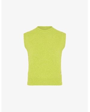 OMNES Riri Logo-Patch Knitted Vest - Yellow
