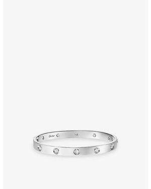 Cartier Love Classic 18Ct- And 0.96Ct Diamond Single-Screw Closure Bracelet - White