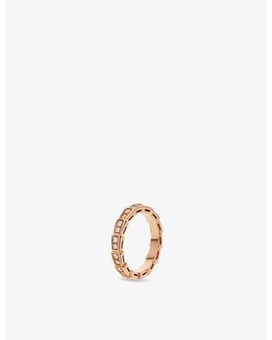 BVLGARI Serpenti Viper 18Ct Rose- And 0.45Ct Brilliant-Cut Diamond Ring - White