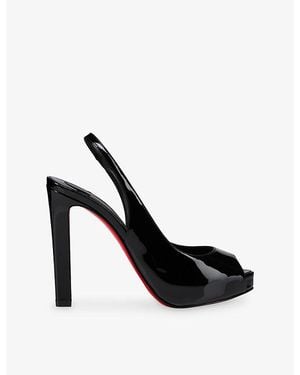 Christian Louboutin Lady Fanny Sling 120 Patent-Leather Heeled Courts - Black