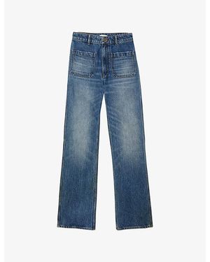 Sandro Slim-Fit Flared Denim Jeans - Blue