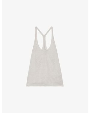 Reiss Lidie Racer-Back Linen Vest - White