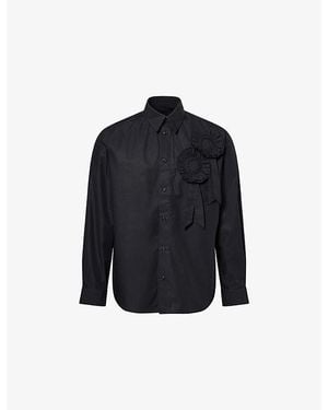 Simone Rocha Ruffle Rosette Cotton Shirt - Blue