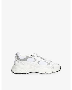 Cleens Pulse Runner Leather And Mesh Trainers - White