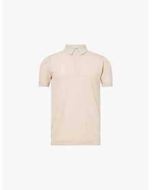 John Smedley Roth Regular-Fit Cotton-Piqué Polo Shirt - Natural