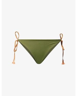 Johanna Ortiz Sagrado Side-Tie Bikini Bottoms - Green