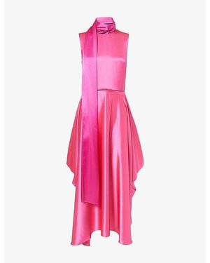 ROKSANDA Aela Hammered Satin Maxi Dress - Pink
