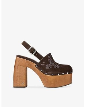 Jimmy Choo Alida Suede Platform Clogs - Brown