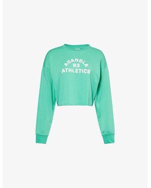 ADANOLA Campus Modal-Blend Crop Sweatshirt - Green
