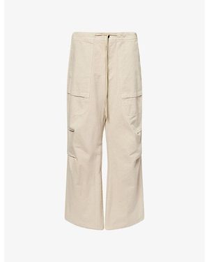 Entire studios Barren Wide-Leg Cotton Cargo Pants - Natural