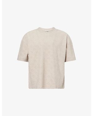 The Couture Club Emblem Towelling Cotton-Blend T-Shirt - Natural