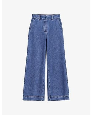 Ro&zo Tailored Wide-Leg Denim-Blend Jeans - Blue