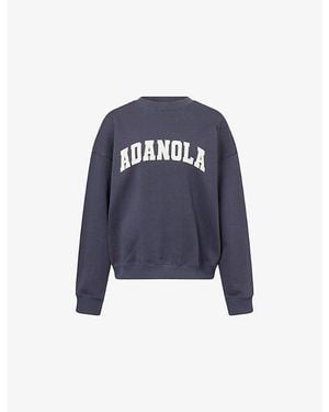 ADANOLA Varsity Oversized Cotton-Fleece Sweatshirt - Blue