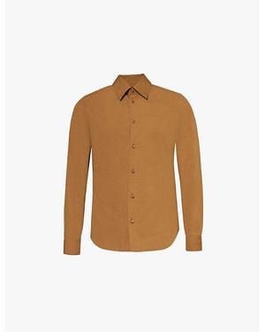 Gucci Tailored Long-Sleeve Cotton-Poplin Shirt - Brown