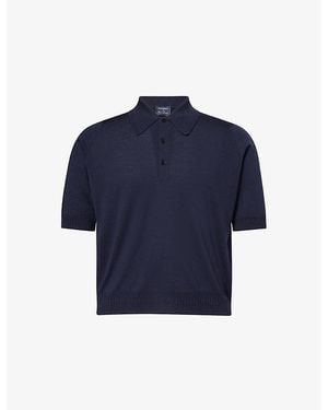 John Smedley X Bill Nighy Short-Sleeve Merino Wool Polo Shirt - Blue