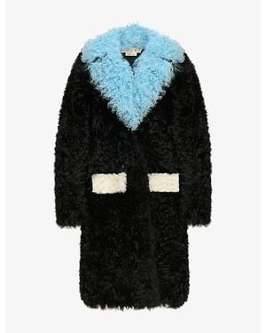 Marni Long Contrast Lamb-Shearling Jacket - Black