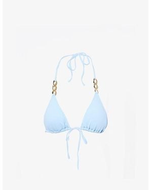 Melissa Odabash Gorda Chain-Trim Triangle Bikini Top - Blue