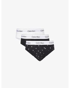 Calvin Klein Icon Pack Of Three Stretch-Cotton Briefs - White