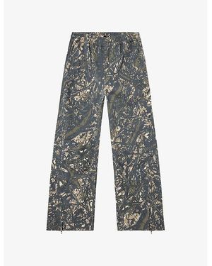 DIESEL P Lint Camo-Print Elasticated-Waist Cotton Pants - Gray