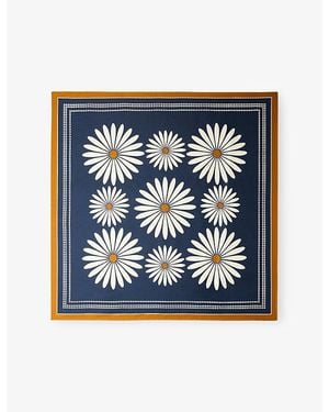 Sandro Floral-Print Square Silk Scarf - Blue