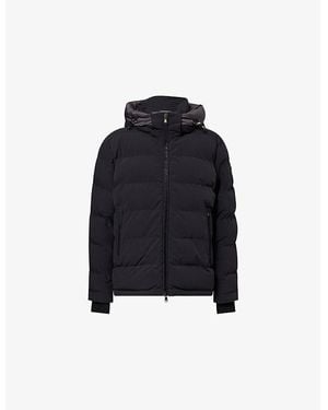 Sandbanks Hooded Logo-Patch Puffer Jacket - Blue