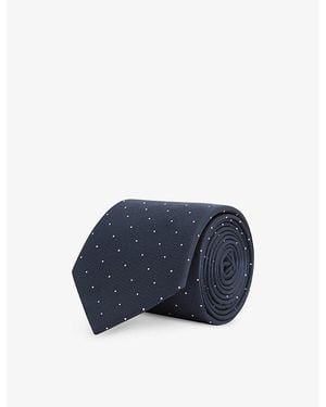 Reiss Liam Polka-Dot Woven Tie - Blue