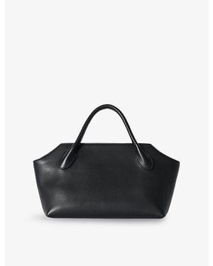 The Row Terrasse Bauletto Leather Top-Handle Bag - Black