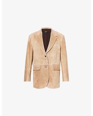 Arma Benny Notch-Lapels Suede Jacket - Natural