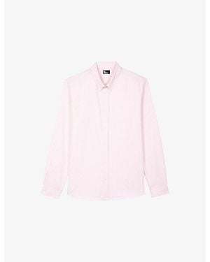 The Kooples Striped Slim-Fit Cotton Shirt - Pink
