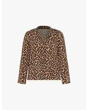 Savage x Fenty Softcore Leopard-Print Modal Pyjama Shirt - Brown