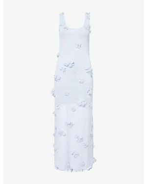 Jonathan Simkhai Ivi Floral-Appliqué Knitted Midi Dress - White
