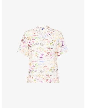 Vilebrequin Charli Fish-Print Linen Shirt - White