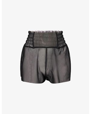 Rick Owens Sheer Stretch-Mesh Boxing Shorts - Grey