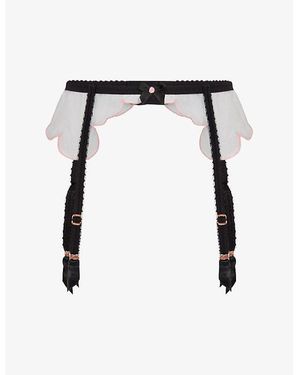 Agent Provocateur Lorna Mesh Suspender Belt Xxl - Black