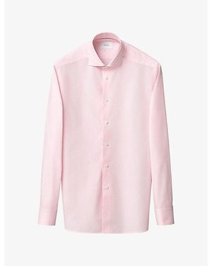 Eton Spread-Collar Contemporary-Fit Cotton-Poplin Shirt - Pink