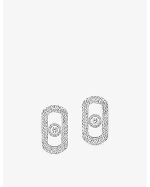 Messika So Move Pavé 18Ct And 1.3Ct Diamond Earrings - White